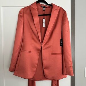 Express Satin Tie Waist Blazer